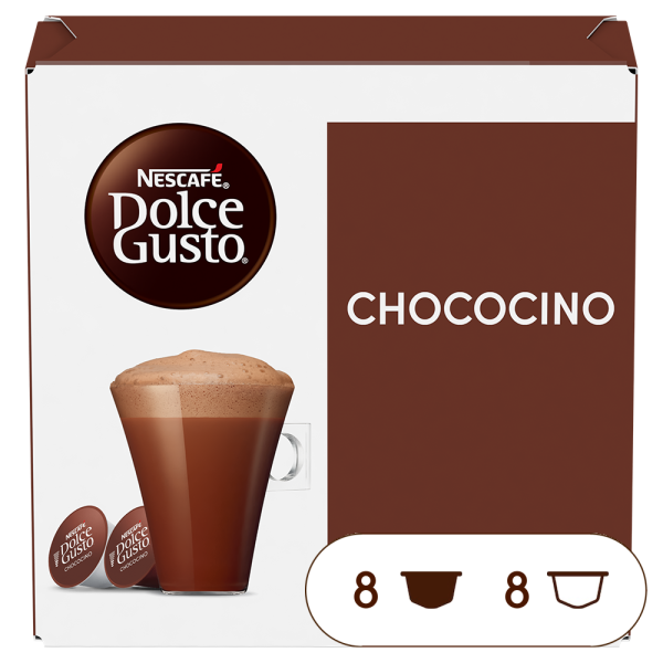 Front view of Chococino (16 pods) box